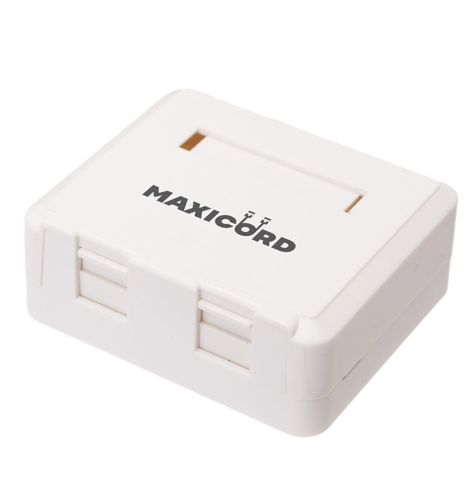 Корпус розетки Maxicord 2 порта, настенный белый